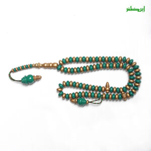 100 Rosary Wooden Beads Green & Gold 10mm Tasbeeh Misbaha Prayer Beads Tasbih