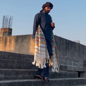 Exquisite Multani (Star) Multicolor Tharri Wadera Shawl for Men | Jumbo Size