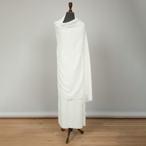 Ibne Zafar Terry Cotton Ihram for Men | Small Dobby Soft Hajj and Umrah Essential (Platinum)